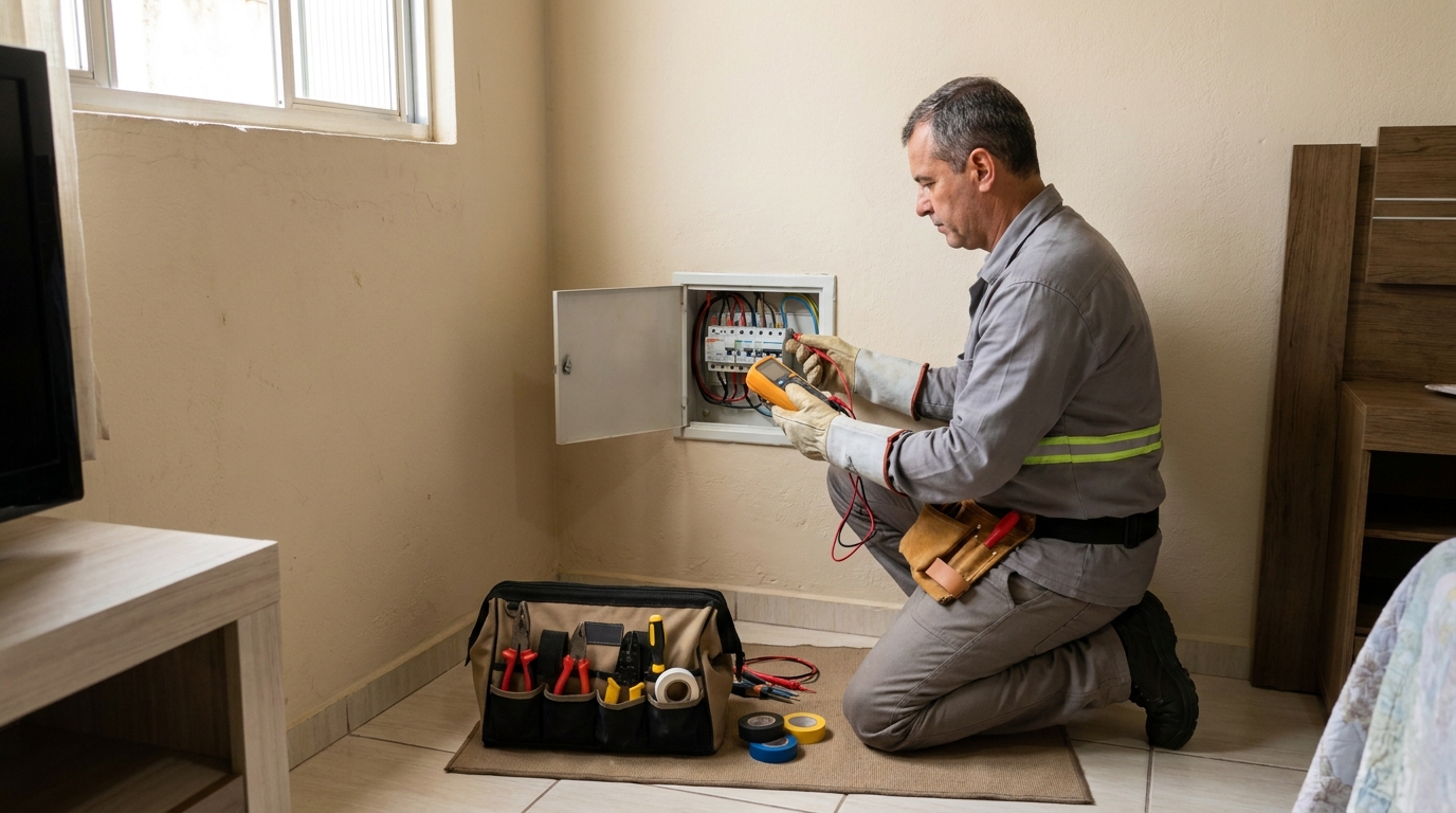 Eletricista trabalhando em Santa Maria‑RS