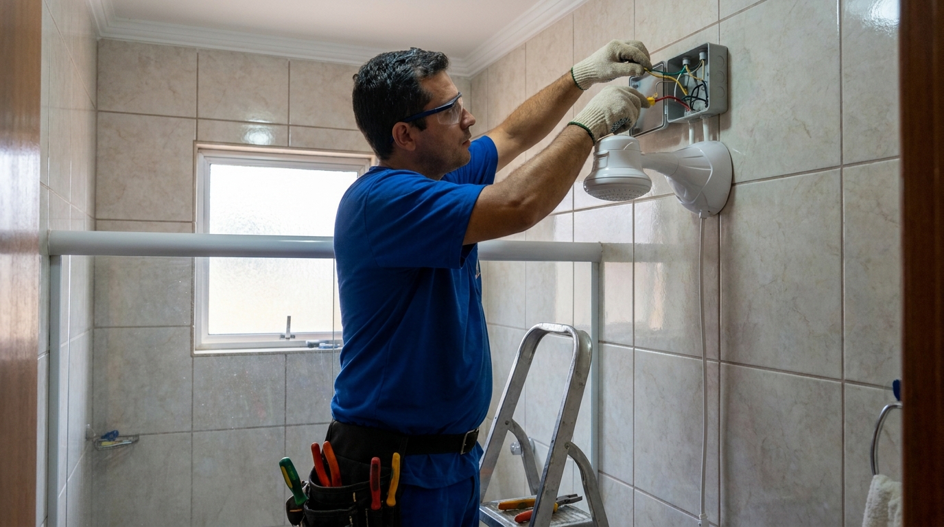 Instalacao de chuveiro eletrico profissional em Santa Maria‑RS